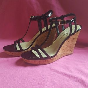 NWOB Jessica Simpson Jardina Patent Leather Wedges